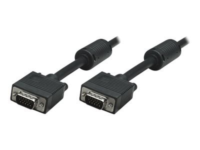 Manhattan VGA Monitor Cable (with Ferrite Cores), 30m, Black, Male to Male, HD15, Cable of higher SVGA Specification (fully comp