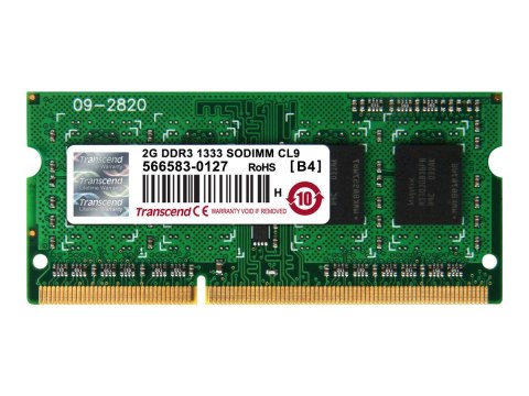 Transcend - DDR3 - moduł - 2 GB - SO-DIMM 204-pin - 1333 MHz / PC3-10600 - CL9 - 1.5 V - niebuforowana - bez ECC