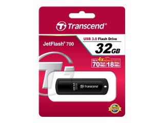 Transcend JetFlash 700 - Pendrive USB - 32 GB - USB 3.0 - czarny