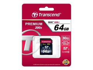 Transcend Premium - Karta pamięci flash - 64 GB - Class 10 - SDXC