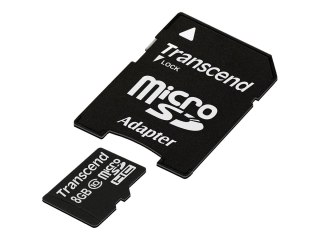 Transcend Premium - Karta pamięci flash (adapter microSDHC na SD w zestawie) - 8 GB - Class 10 - 133x - microSDHC