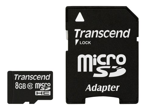 Transcend Premium - Karta pamięci flash (adapter microSDHC na SD w zestawie) - 8 GB - Class 10 - 133x - microSDHC
