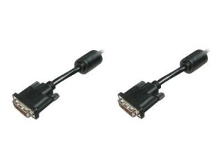 ASSMANN - Kabel DVI - połączenie podwójne - DVI-D (M) do DVI-D (M) - 3 m - wkręt skrzydełkowy - czarny
