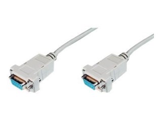 ASSMANN - Kabel null modem - DB-9 (F) do DB-9 (F) - 1.8 m - wkręt skrzydełkowy - beżowy