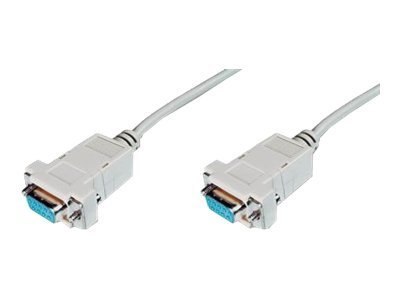 ASSMANN - Kabel null modem - DB-9 (F) do DB-9 (F) - 1.8 m - wkręt skrzydełkowy - beżowy