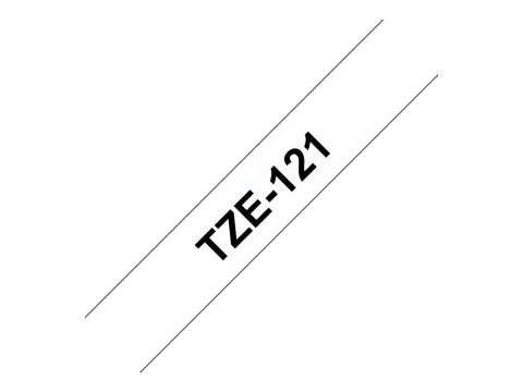 Brother TZe-121 - Standardowy klej - czarno na przezroczystym tle - Roll (0,9 cm x 8 m) 1 kaseta(y) taśma laminowana - dla Broth