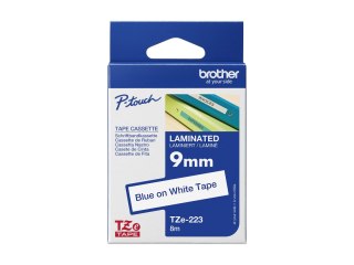 Brother TZe-223 - Niebiesko na białym - Roll (0,9 cm x 8 m) 1 kaseta(y) taśma laminowana - dla Brother PT-D210, D600, H110, P750