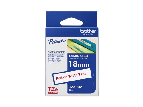Brother TZe-242 - Standardowy klej - czerwono-biały - Roll (1,8 cm x 8 m) 1 kaseta(y) taśma laminowana - dla Brother PT-D600; P-
