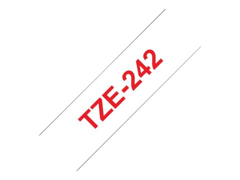 Brother TZe-242 - Standardowy klej - czerwono-biały - Roll (1,8 cm x 8 m) 1 kaseta(y) taśma laminowana - dla Brother PT-D600; P-