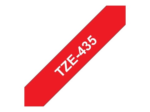 Brother TZe-435 - Biało na czerwonym - Wałek (1,2 cm x 8 m) 1 kaseta(y) taśma laminowana - dla Brother PT-D210, D600, E115, H110