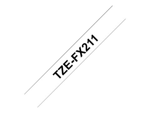Brother TZe-FX211 - Czarny na białym - Roll (0,6 cm x 8 m) 1 kaseta(y) taśma elastyczna - dla Brother PT-D210, D600, H110, H200;