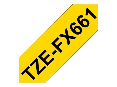 Brother TZe-FX661 - Czarny na żółtym - Roll (3,6 cm x 8 m) 1 kaseta(y) taśma elastyczna - dla P-Touch PT-3600, 530, 550, 9200, 9