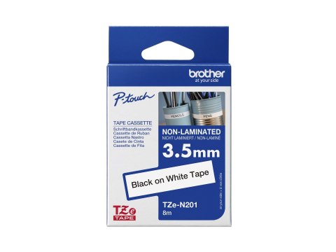 Brother TZe-N201 - Czarny na białym - Rolka (3,56 cm x 8 m) 1 kaseta(y) taśma nielaminowana - dla Brother PT-D210, D600, H110, P