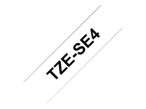 Brother TZe-SE4 - Taśma ostrzegawcza - czarny na białym - Roll (1,8 cm x 8 m) 1 kaseta(y) taśma zabezpieczająca - dla Brother PT