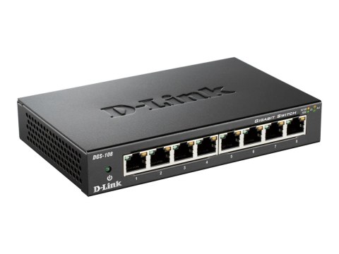 D-Link DGS 108 - Przełącznik - niezarządzalny - 8 x 10/100/1000 - stacjonarny