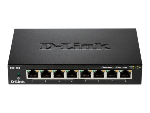 D-Link DGS 108 - Przełącznik - niezarządzalny - 8 x 10/100/1000 - stacjonarny