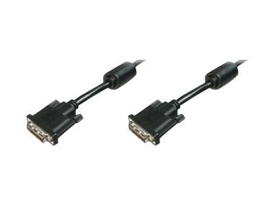 DIGITUS - Kabel DVI - połączenie podwójne - DVI-D (M) do DVI-D (M) - 5 m - odlewany, wkręt skrzydełkowy - czarny