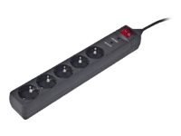 EnerGenie SPG5-C-5 - Zabezpieczenie przed przepięciem - AC 250 V - złącza wyjściowe: 5 - 1.5 m przewód - Niemcy - czarny
