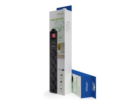 EnerGenie SPG5-C-5 - Zabezpieczenie przed przepięciem - AC 250 V - złącza wyjściowe: 5 - 1.5 m przewód - Niemcy - czarny