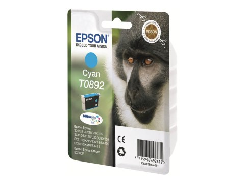 Epson T0892 - 3.5 ml - cyjan - oryginał - kopuła - pojemnik na tusz - dla Stylus S21, SX105, SX110, SX115, SX210, SX215, SX400, 