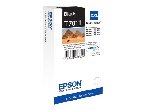 Epson T7011 - 63.2 ml - rozmiar XXL - czarny - oryginał - kopuła - pojemnik na tusz - dla WorkForce Pro WP-4015 DN, WP-4095 DN, 