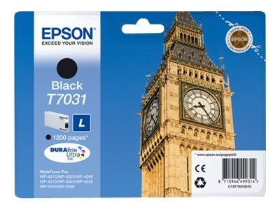 Epson T7031 - 24 ml - rozmiar L - czarny - oryginał - kopuła - pojemnik na tusz - dla WorkForce Pro WP-4015, WP-4025, WP-4095, W