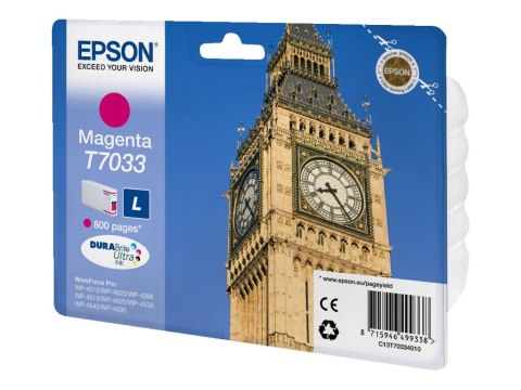 Epson T7033 - 9.6 ml - rozmiar L - magenta - oryginał - kopuła - pojemnik na tusz - dla WorkForce Pro WP-4015, WP-4025, WP-4095,