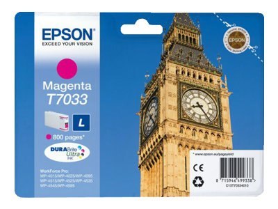 Epson T7033 - 9.6 ml - rozmiar L - magenta - oryginał - kopuła - pojemnik na tusz - dla WorkForce Pro WP-4015, WP-4025, WP-4095,