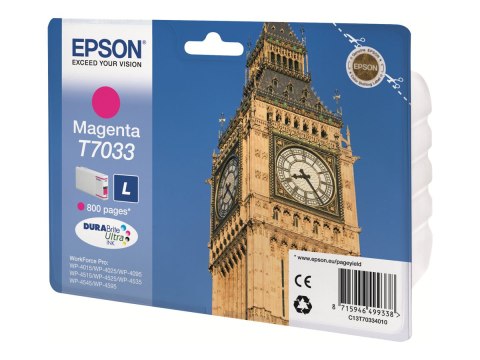 Epson T7033 - 9.6 ml - rozmiar L - magenta - oryginał - kopuła - pojemnik na tusz - dla WorkForce Pro WP-4015, WP-4025, WP-4095,