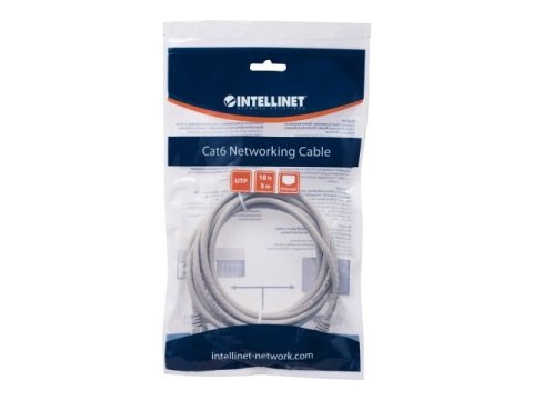Intellinet Network Patch Cable, Cat6, 15m, Grey, CCA, U/UTP, PVC, RJ45, Gold Plated Contacts, Snagless, Booted, Lifetime Warrant