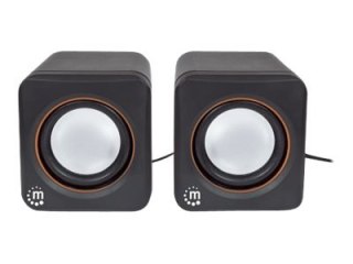 Manhattan 2600 Series Speaker System, Small Size, Big Sound, Two Speakers, Stereo, USB power, Output: 2x 3W, 3.5mm plug for soun
