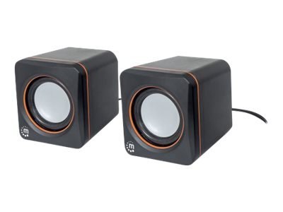 Manhattan 2600 Series Speaker System, Small Size, Big Sound, Two Speakers, Stereo, USB power, Output: 2x 3W, 3.5mm plug for soun