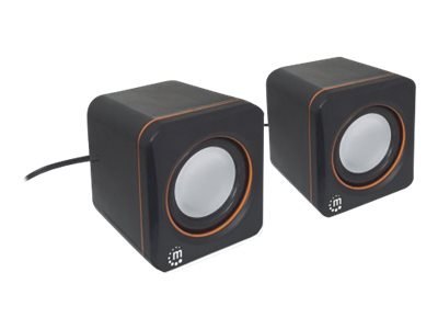 Manhattan 2600 Series Speaker System, Small Size, Big Sound, Two Speakers, Stereo, USB power, Output: 2x 3W, 3.5mm plug for soun