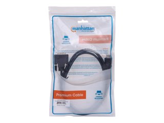 Manhattan HDMI to DVI-D 24+1 Cable, 1.8m, Male to Male, Black, Dual Link, Compatible with DVD-D, Lifetime Warranty, Polybag - Ka