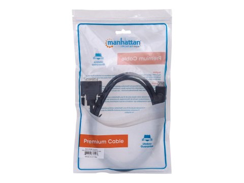 Manhattan HDMI to DVI-D 24+1 Cable, 1.8m, Male to Male, Black, Dual Link, Compatible with DVD-D, Lifetime Warranty, Polybag - Ka
