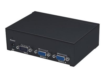 Manhattan Professional Video Splitter, 2-Port, VGA, SVGA, MultiSync, Black, Three Year Warranty, Box - Rozdzielacz wideo - 2 x V