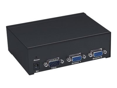 Manhattan Professional Video Splitter, 2-Port, VGA, SVGA, MultiSync, Black, Three Year Warranty, Box - Rozdzielacz wideo - 2 x V