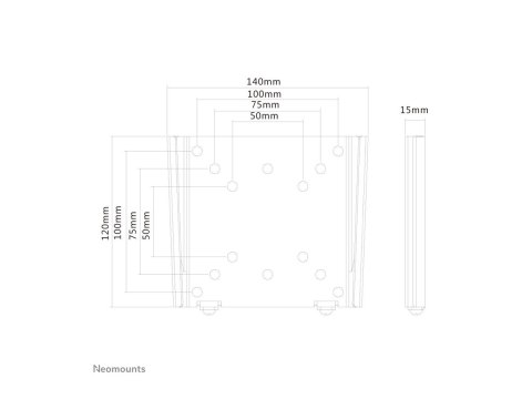 Neomounts FPMA-W25 - Wspornik - mocowany na stałe - dla wyświetlacz LCD - zamknięcie - srebrny - rozmiar ekranu: 10"-30" - monta