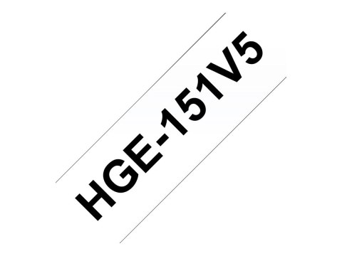 Brother HGE-151V5 - Czarno na przezroczystym tle - Roll (2,4 cm x 8 m) 5 kaseta(y) taśma laminowana - dla P-Touch PT-9500pc, PT-