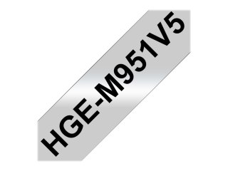 Brother HGE-M951V5 - Czarny na srebrnym - Roll (2,4 cm x 8 m) 5 kaseta(y) taśma laminowana - dla P-Touch PT-9500pc, PT-9800PCN; 