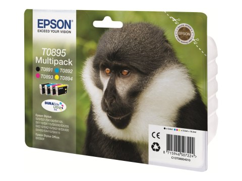 Epson T0895 Multipack - 4 szt. - czarny, żółty, cyjan, magenta - oryginał - kopuła - pojemnik na tusz - dla Stylus S21, SX110, S