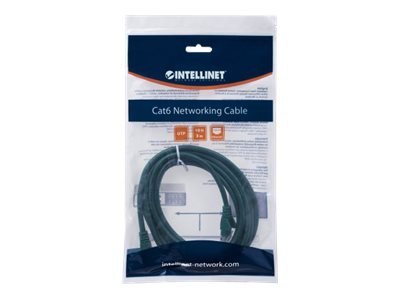 Intellinet Network Patch Cable, Cat6, 5m, Green, CCA, U/UTP, PVC, RJ45, Gold Plated Contacts, Snagless, Booted, Lifetime Warrant