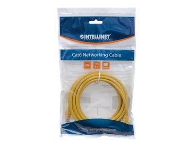 Intellinet Network Patch Cable, Cat6, 5m, Yellow, CCA, U/UTP, PVC, RJ45, Gold Plated Contacts, Snagless, Booted, Lifetime Warran