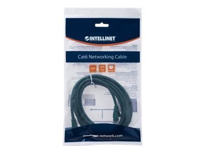 Intellinet Network Patch Cable, Cat6, 7.5m, Green, CCA, U/UTP, PVC, RJ45, Gold Plated Contacts, Snagless, Booted, Lifetime Warra