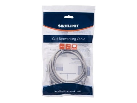 Intellinet Network Patch Cable, Cat6, 7.5m, Grey, CCA, U/UTP, PVC, RJ45, Gold Plated Contacts, Snagless, Booted, Lifetime Warran