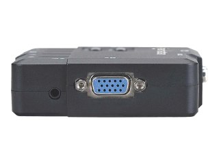 Manhattan KVM Switch Compact 2-Port, 2x USB-A, Cables included, Audio Support, Control 2x computers from one pc/mouse/screen, Bl