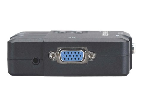 Manhattan KVM Switch Compact 2-Port, 2x USB-A, Cables included, Audio Support, Control 2x computers from one pc/mouse/screen, Bl