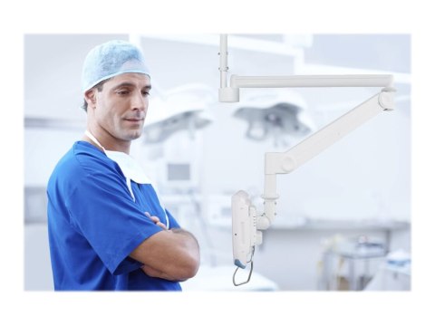Neomounts FPMA-HAC100 - Wspornik - pełny zakres ruchu - dla wyświetlacz LCD - lecznicze - biały - rozmiar ekranu: 10"-24" - mont