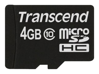 Transcend Premium - Karta pamięci flash - 4 GB - Class 10 - 133x - microSDHC