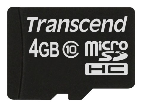 Transcend Premium - Karta pamięci flash - 4 GB - Class 10 - 133x - microSDHC
